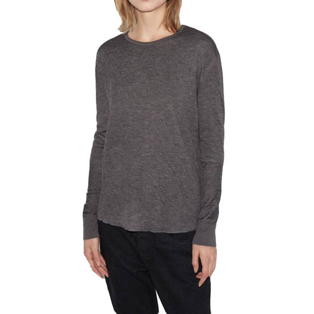 NEW 6397 women duofold crew neck t-shirt in gray